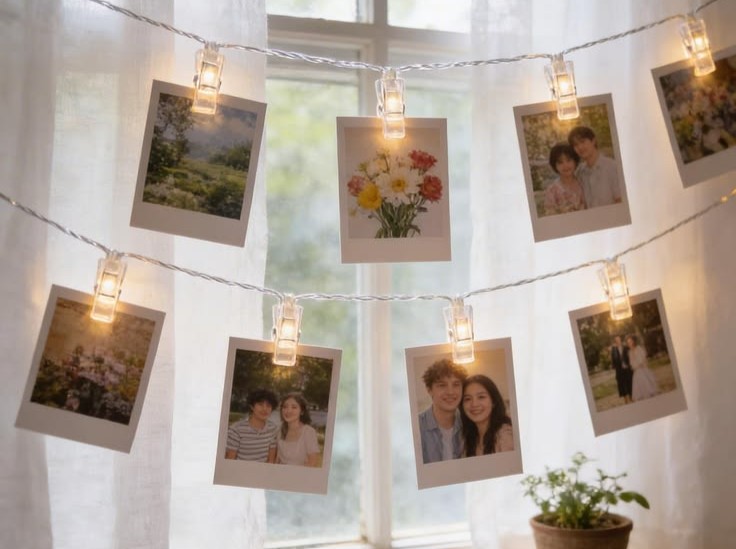 photo string clip party decor