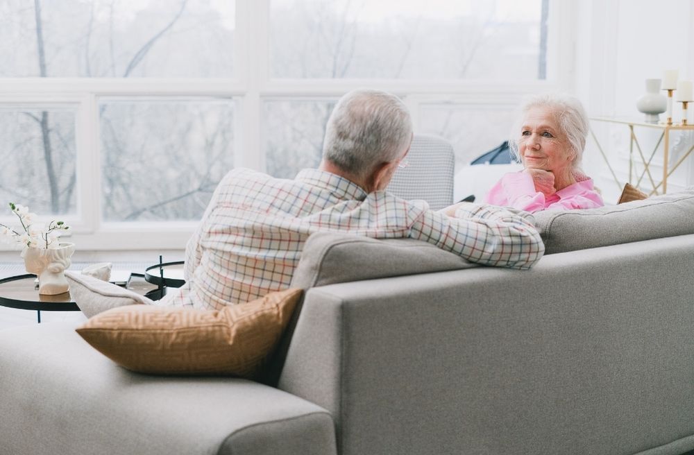 relaxed grandparents at home