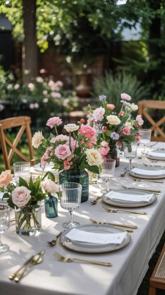 rose garden table setting