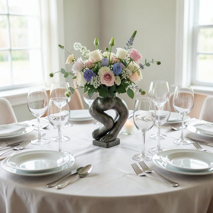 sculptural centerpiece table