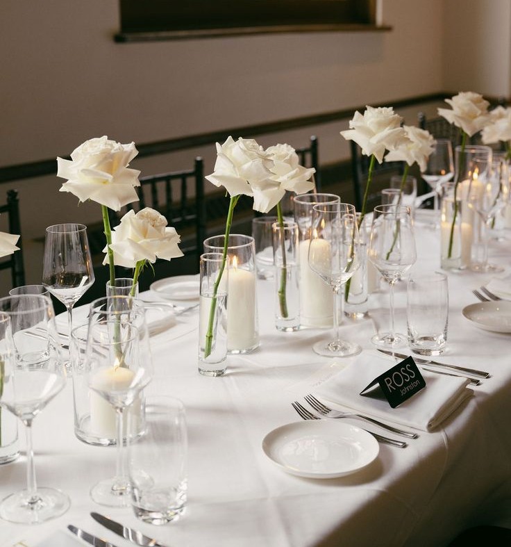 single flower table setting