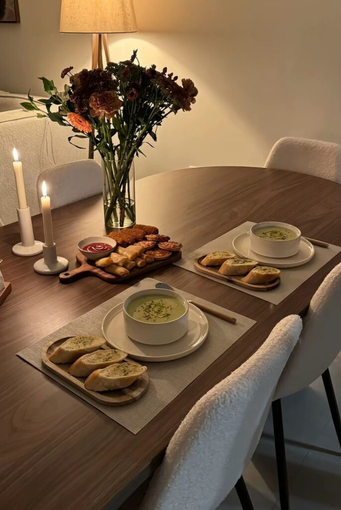 soup bread dinner