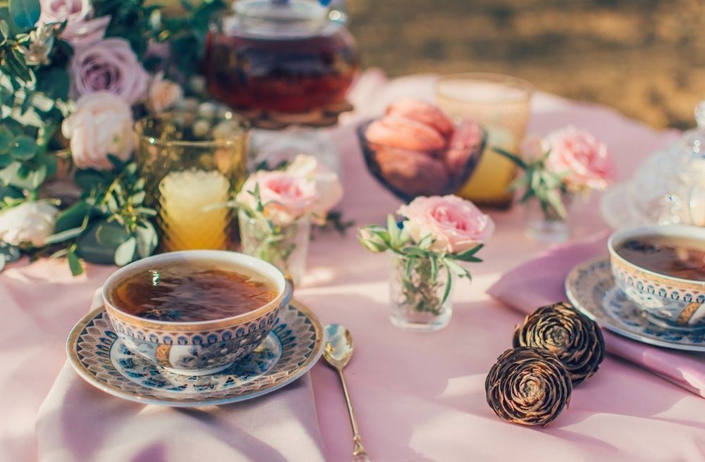 afternoon garden tea table