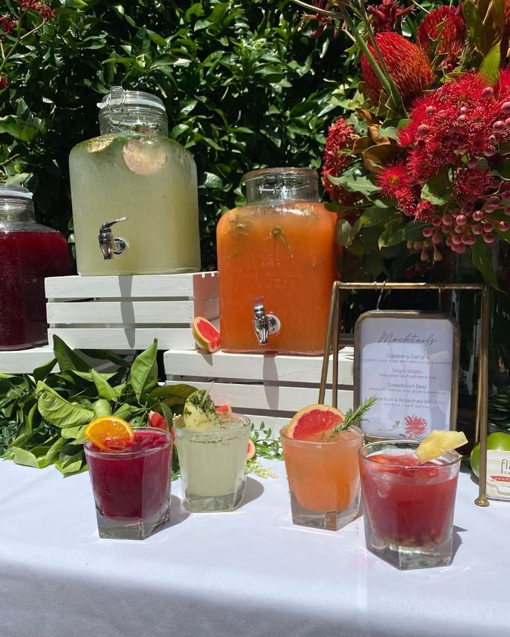 spring mocktail drink station
