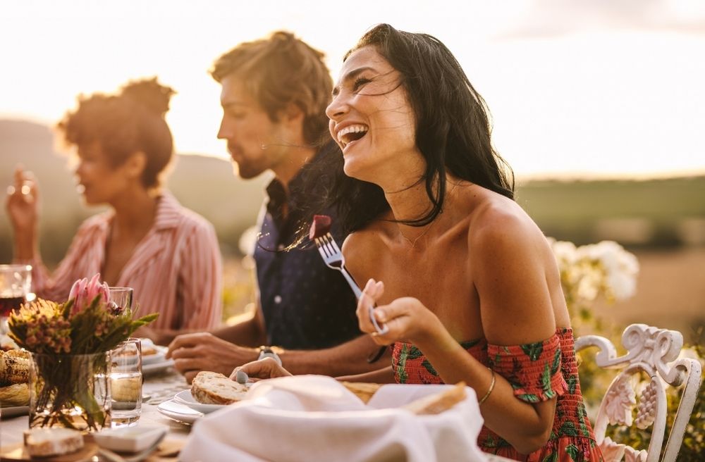 sunset outdoor dinner party