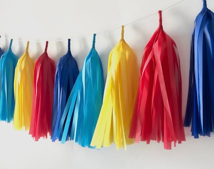 tissue paper tassel garland