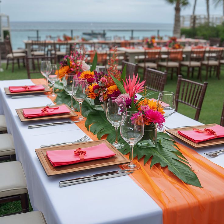 tropical outdoor dinner