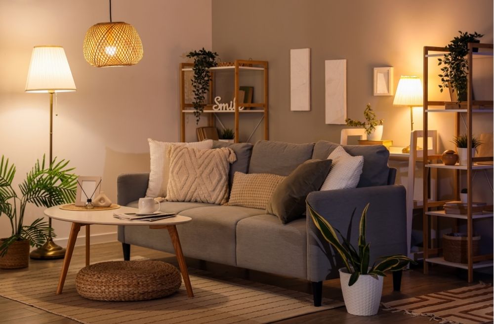 warm lamp living room