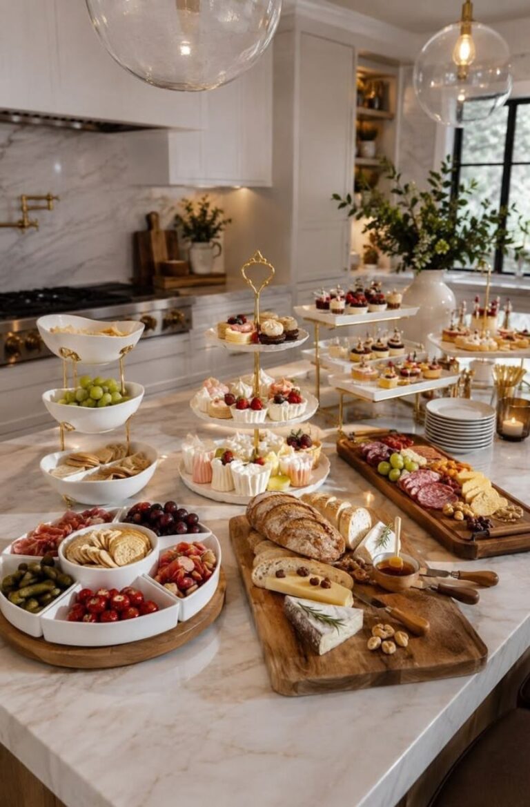 appetizer table setup