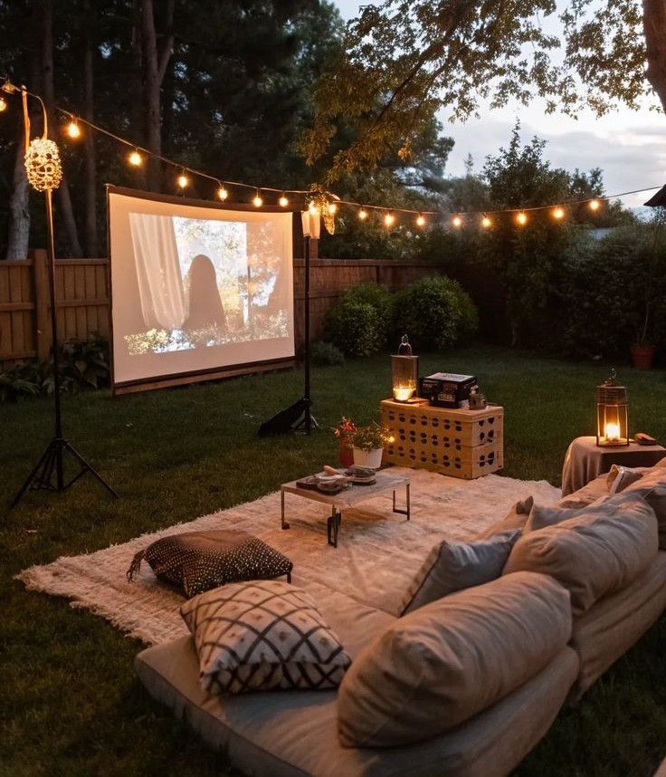 backyard movie night family