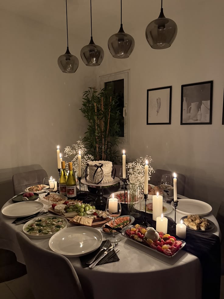 beautifully prepared dinner party table
