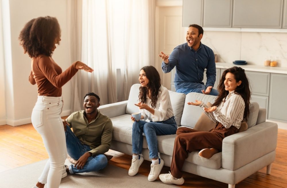 casual conversation friends home