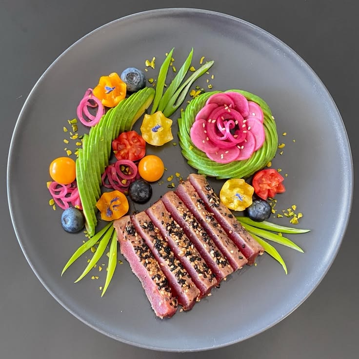 colorful food plating