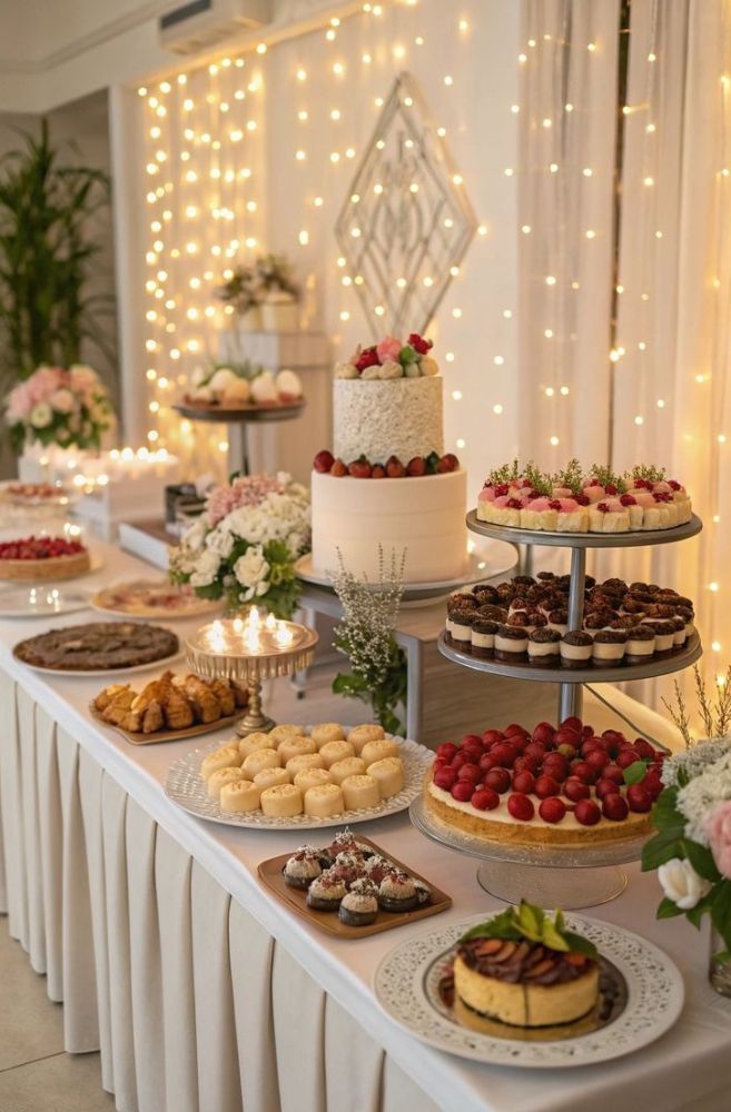 elegant dessert table display
