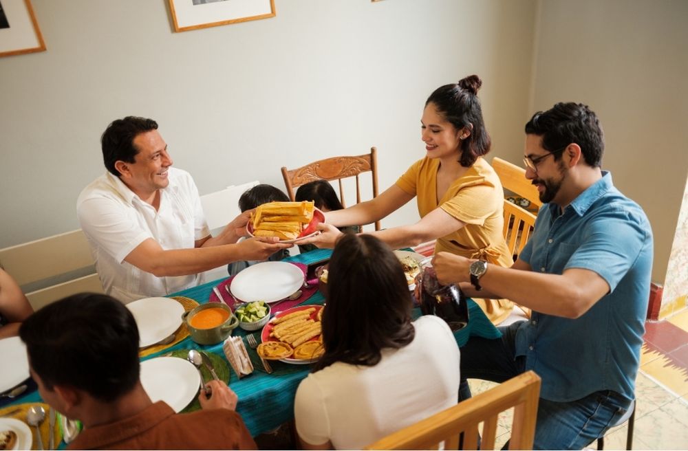 family friends sharing traditions