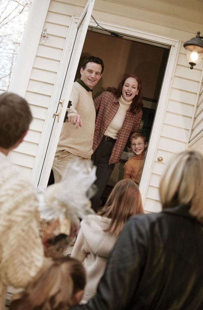 family hosting guests