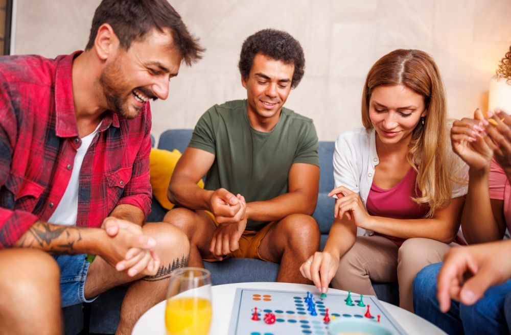 friends playing board games