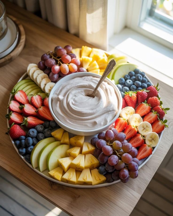 fruit platter yogurt dip