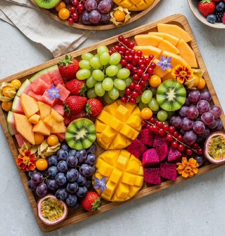 garnished fruit platter