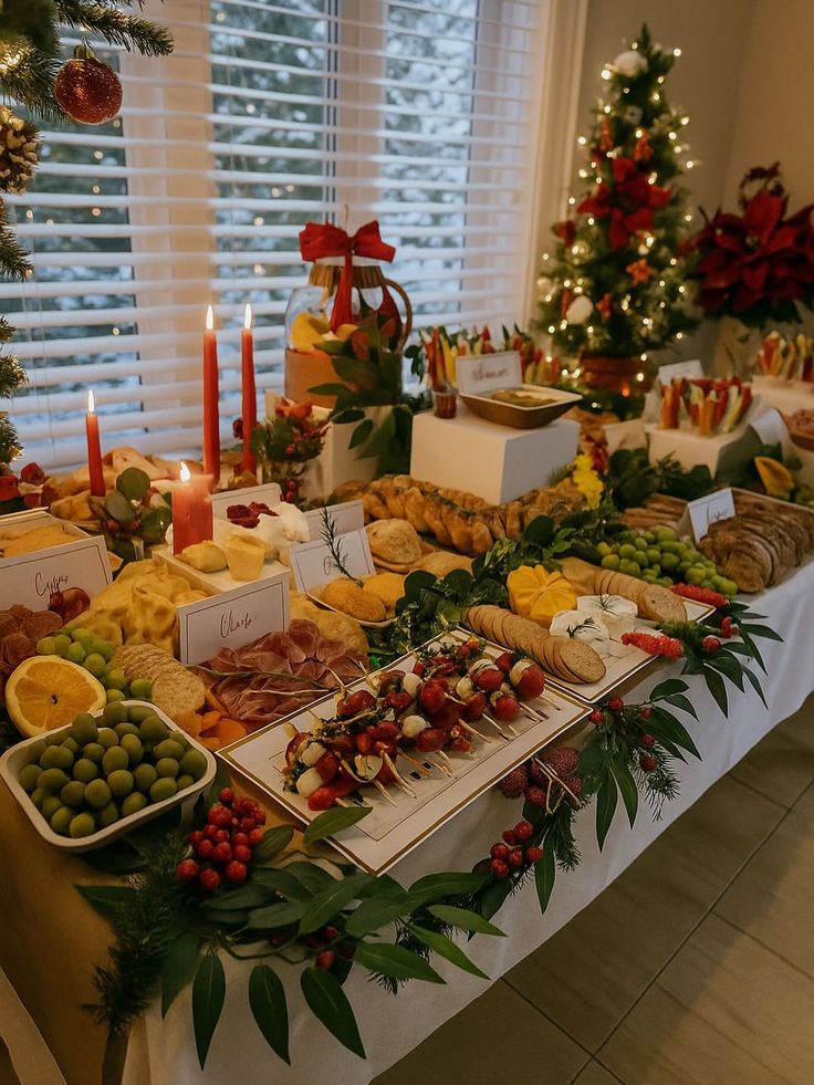 holiday buffet table