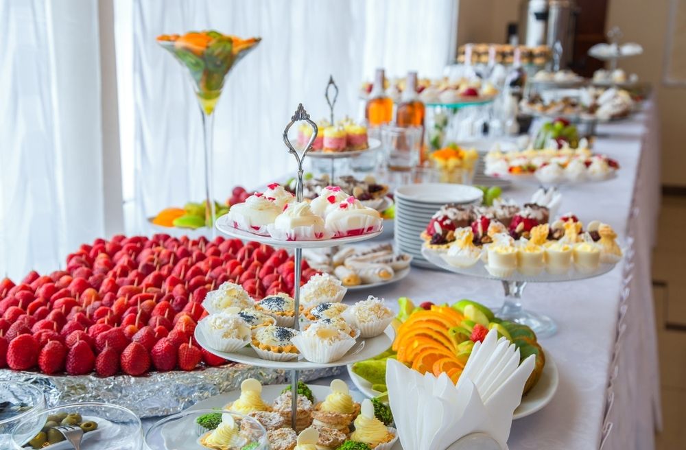 long buffet table