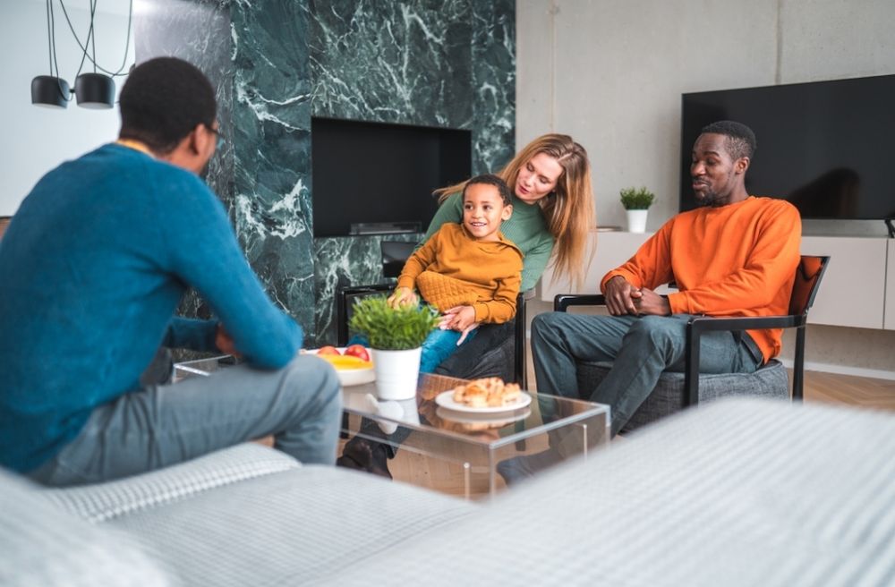 parents talking guests